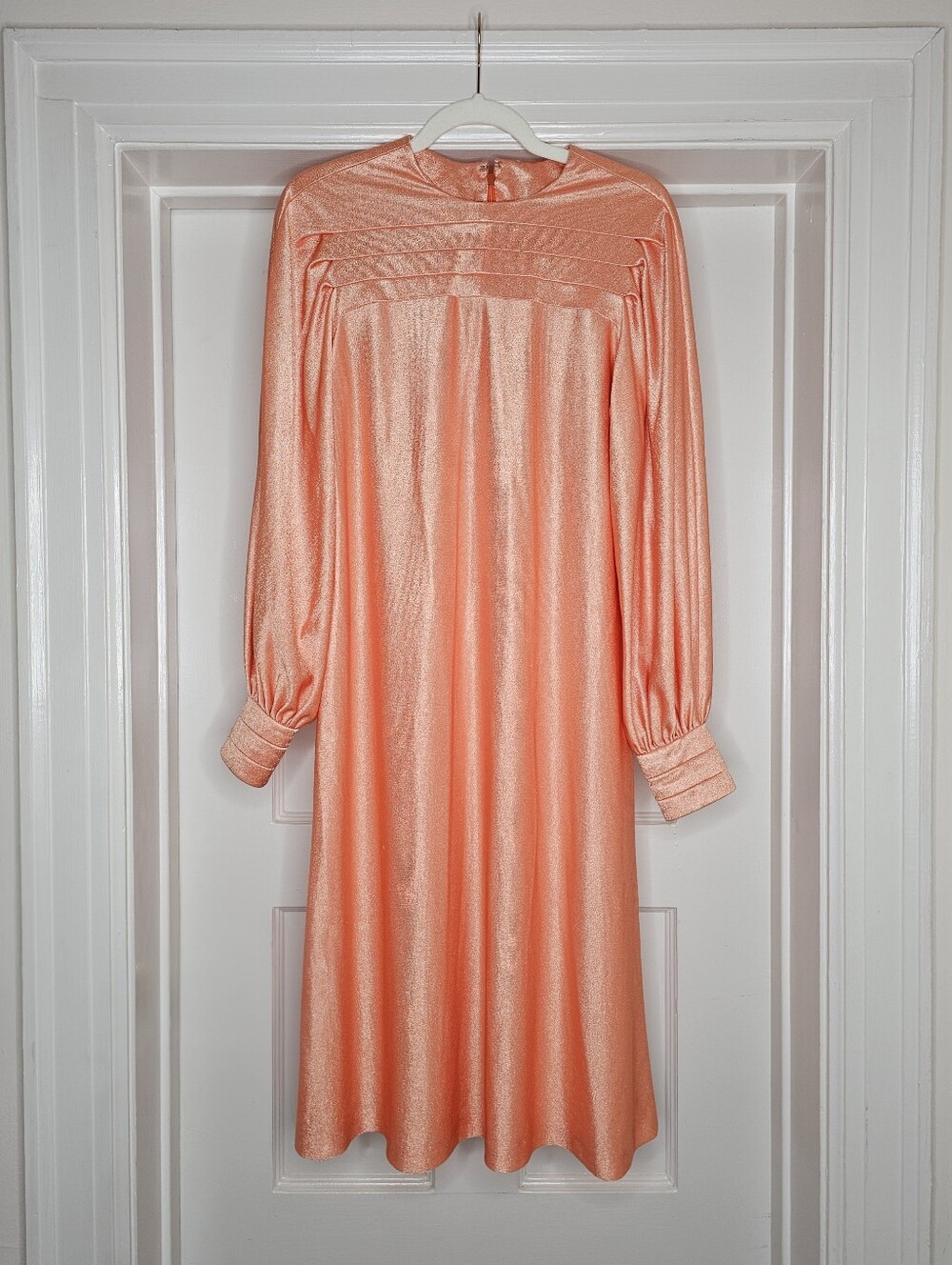 VTG 70s Pleated Long Sleeve Dress